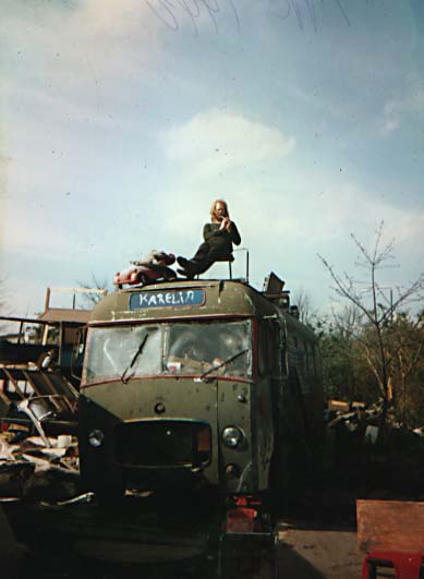  on karelia roof at Evesham Street site, early 90's ,shepherds Bush, London